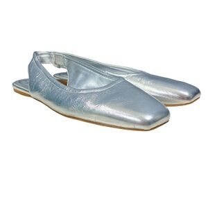 FRANCO SARTO Antona silver leather slingback flats